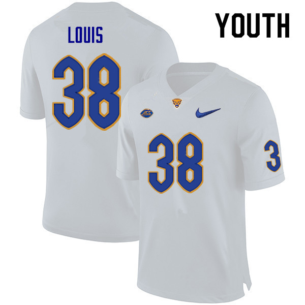 Youth #38 Kyle Louis Pitt Panthers College Football Jerseys Sale-White